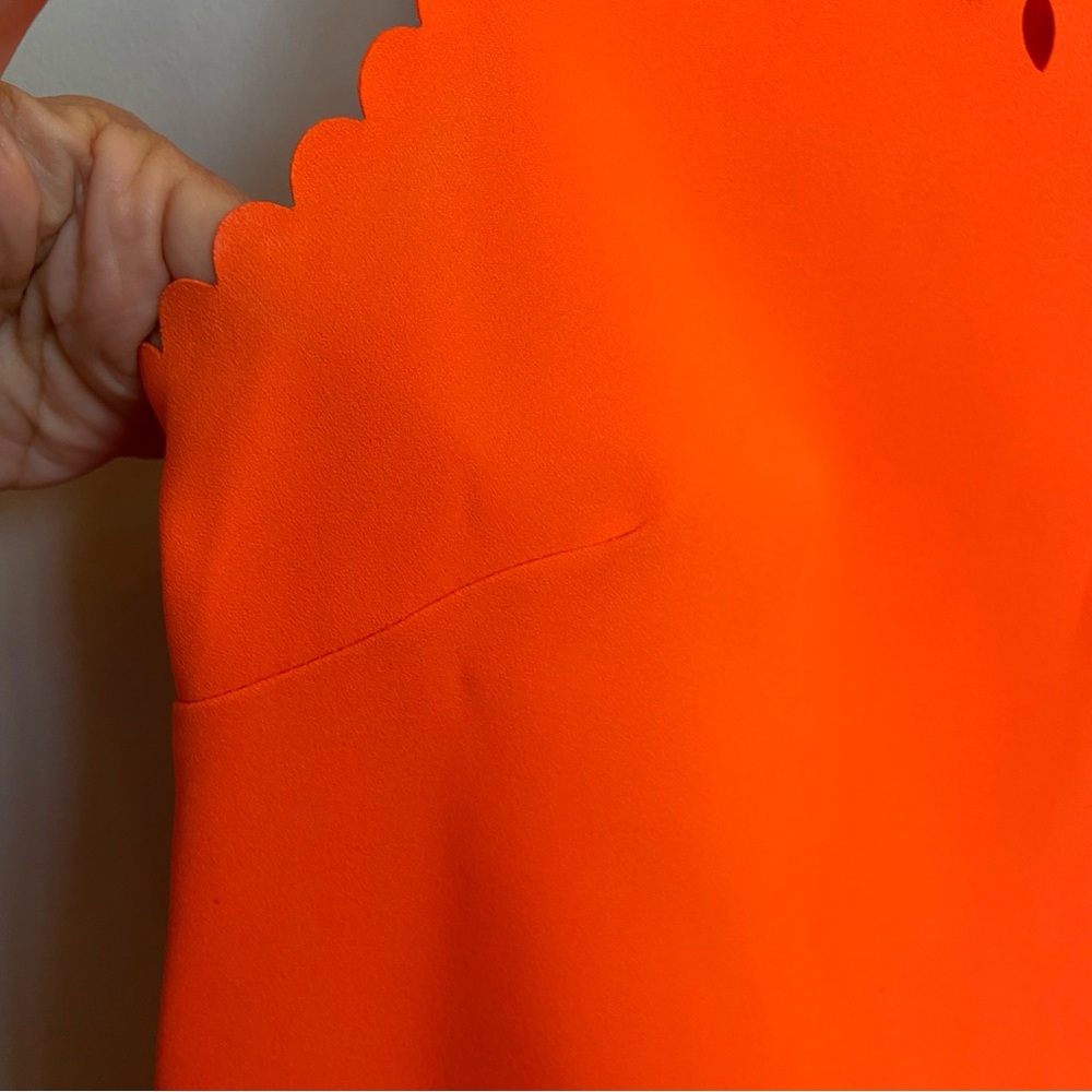 J Crew Laser Cut Sleeveless Dress, Orange, size 4‎ - Picture 6 of 11